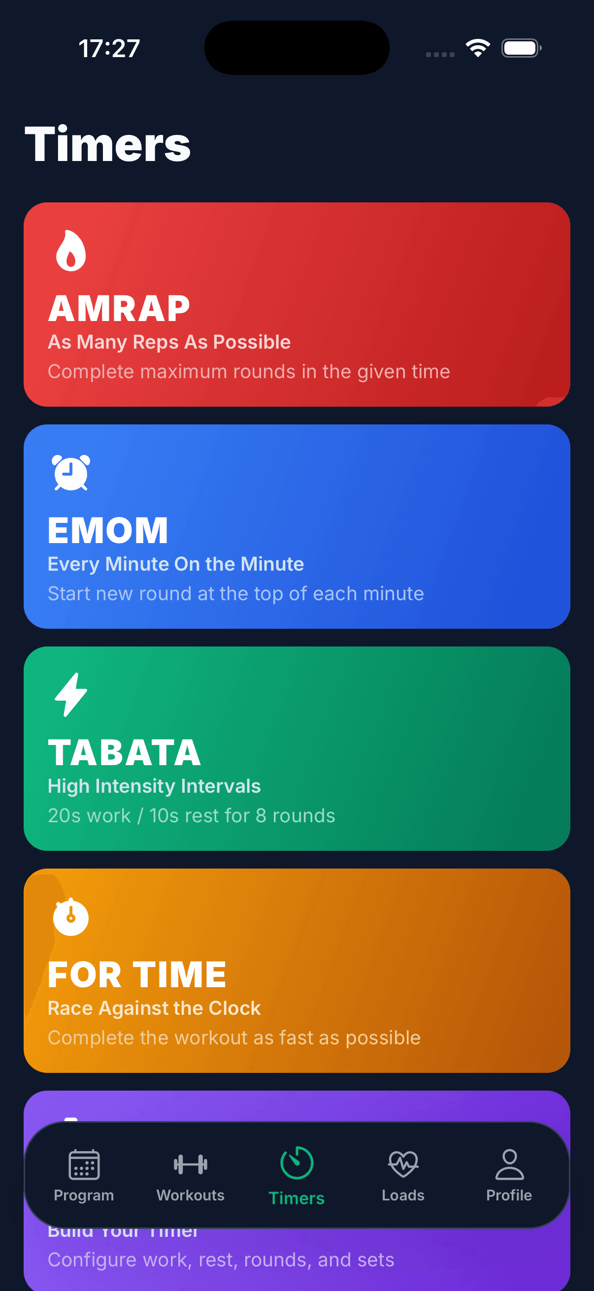 MoveTrack Fitness — Timers