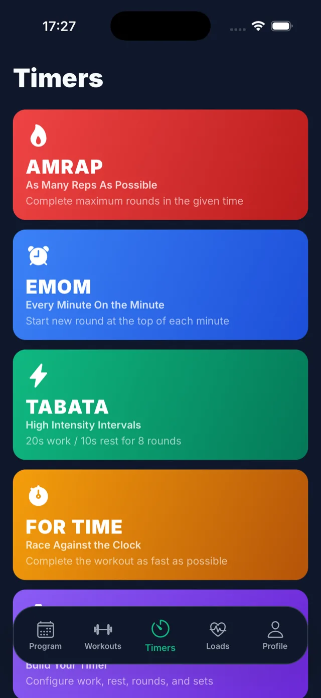 MoveTrack Fitness — Timers